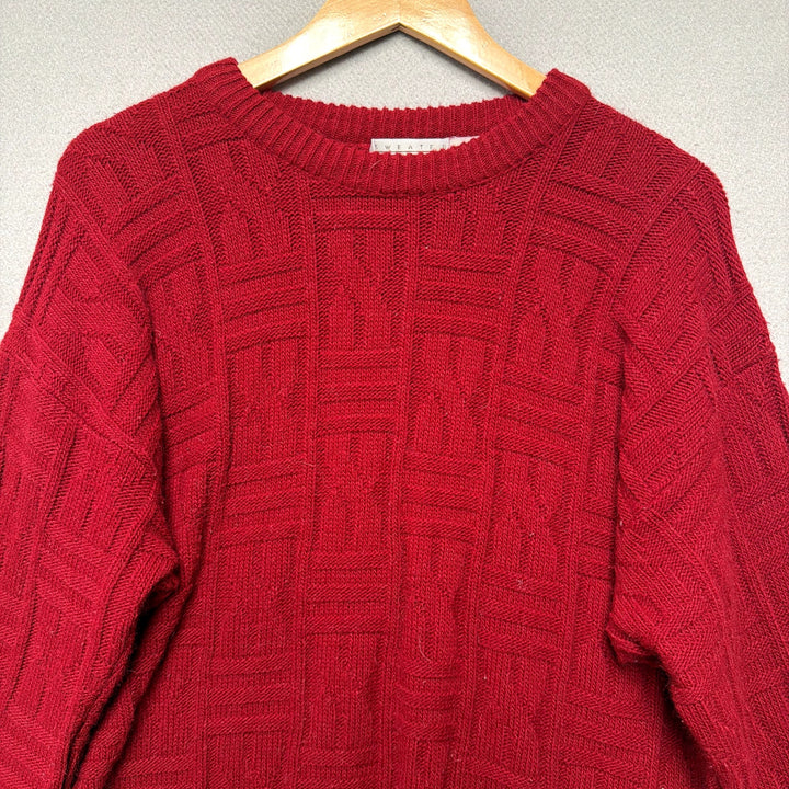 Vintage Sweater Graphix Red Sweater Size Large