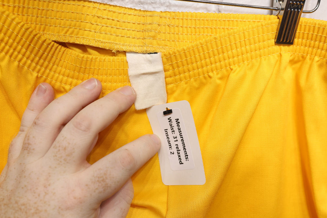 70s blue and yellow running shorts size 31