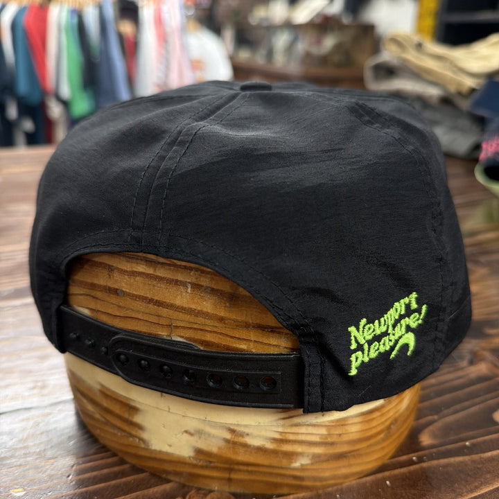 90's Newport Cigarette Black Nylon Embroidered Lightweight Snapback Hat