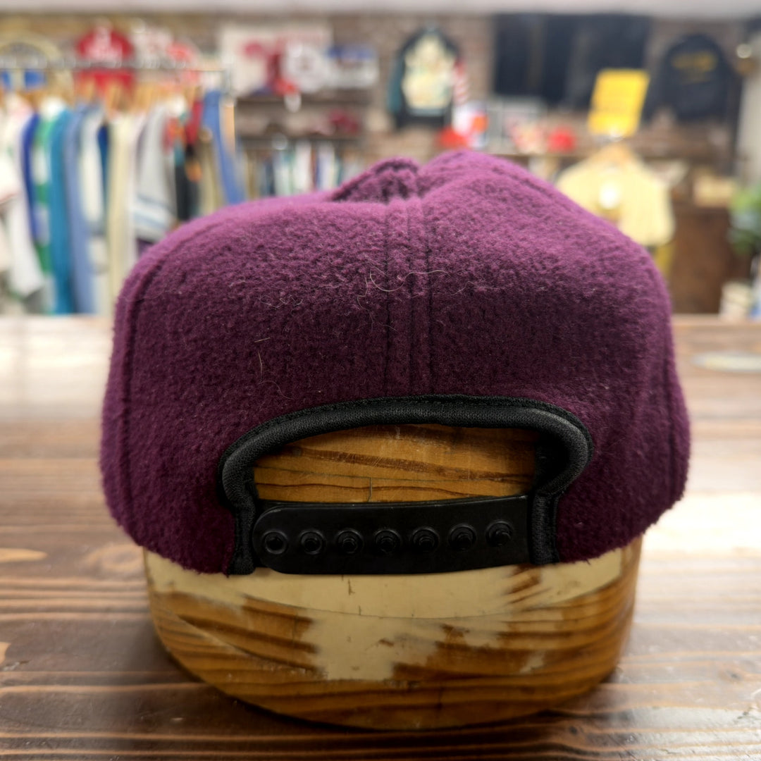 Purple Fleece Vintage Snapback Hat 90s