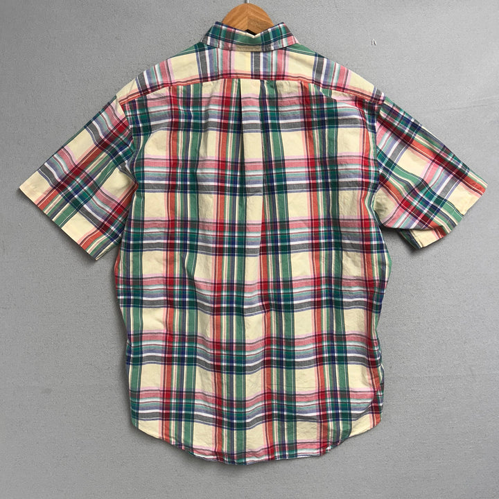 Vintage Polo Ralph Lauren Yellow and Green Plaid Shirt Size Large
