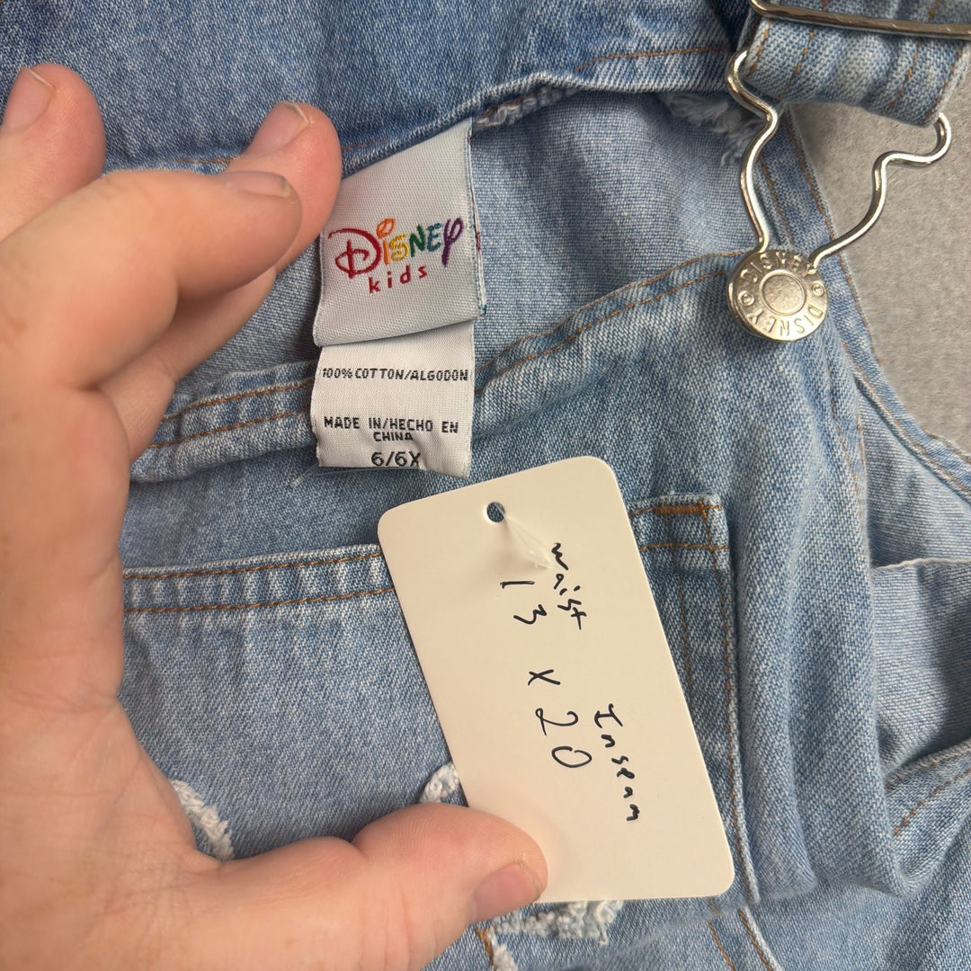 Vintage Disney Mickey Mouse Kids Denim Overalls Size 6