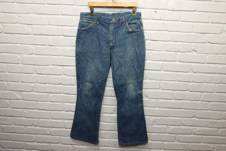 60s maverick blue bell flared jeans size 34/29.5