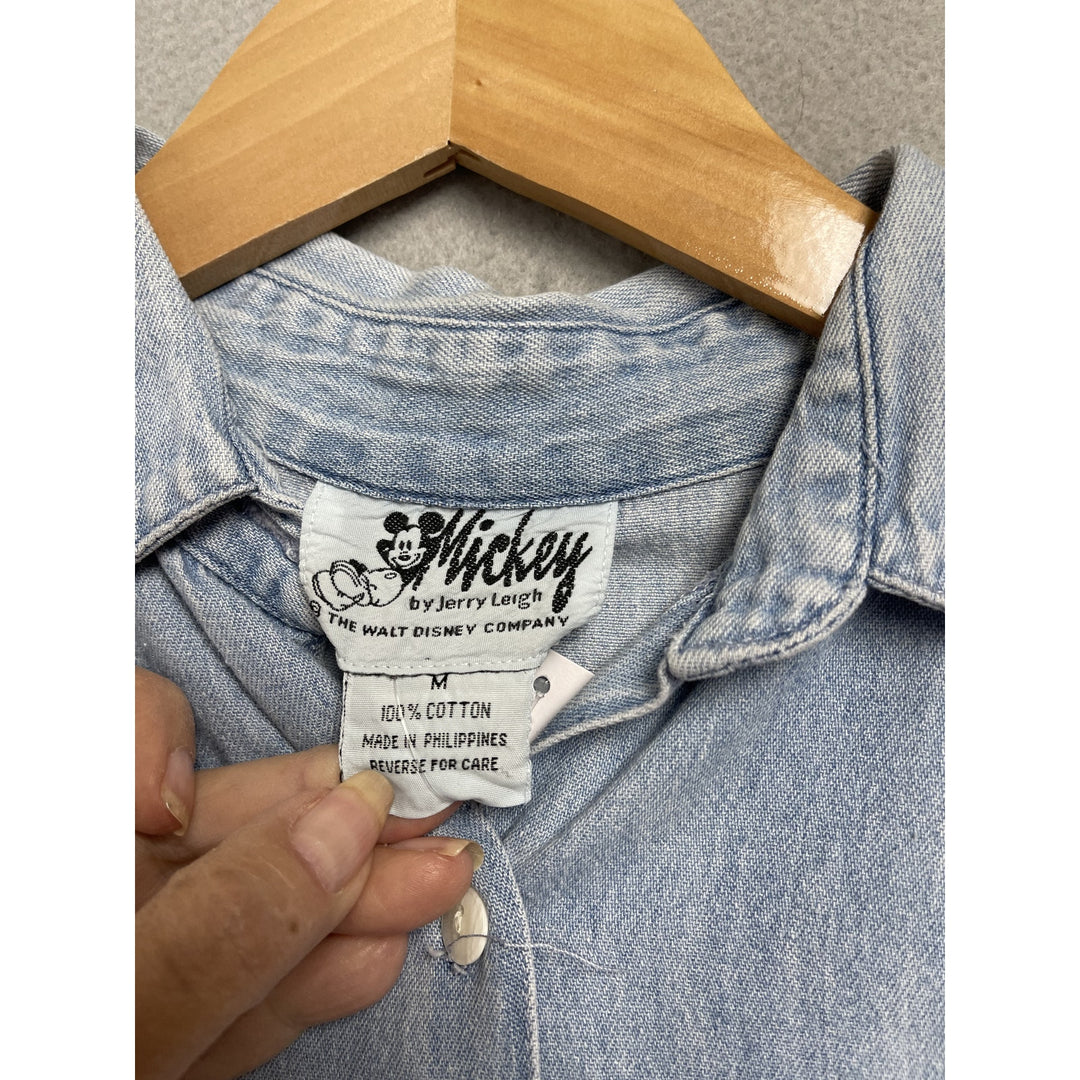 Women's 90's Mickey Mouse by Jerry Leigh Denim Vest Size Medium