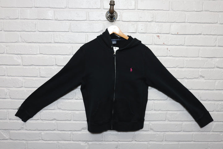 2000s womens polo ralph lauren black hoodie size xl