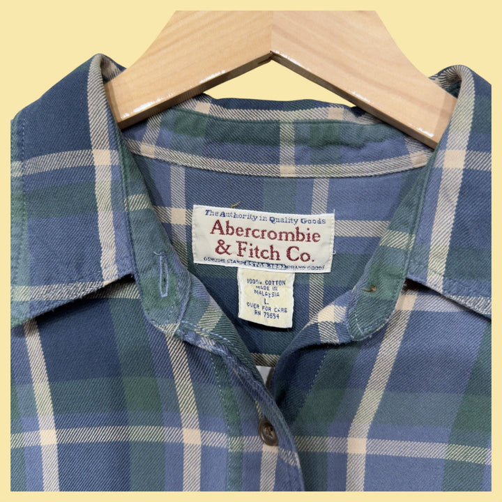 Vintage Abercrombie and Fitch 2000s Plaid Button Down Shirt Size Large