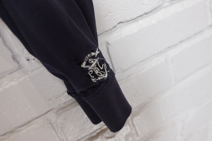 Polo Ralph Lauren Women's Vintage Navy Hoodie Large 2000s
