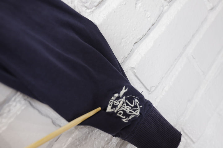 Polo Ralph Lauren Women's Vintage Navy Hoodie Large 2000s