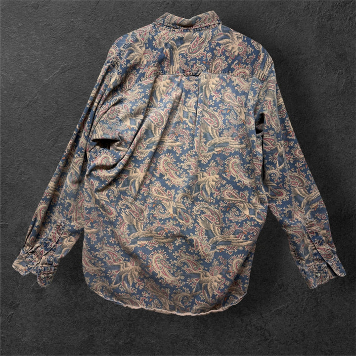 Vintage Paisley and Pheasant 90s Button Down Shirt Size Large
