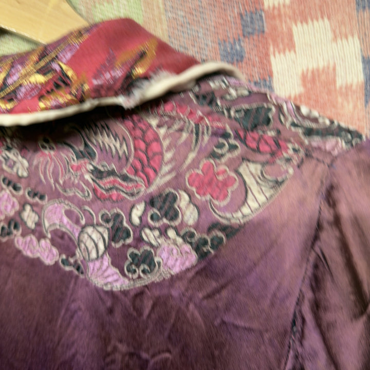 Japanese Kimono Style Vintage Jacket Medium 80s