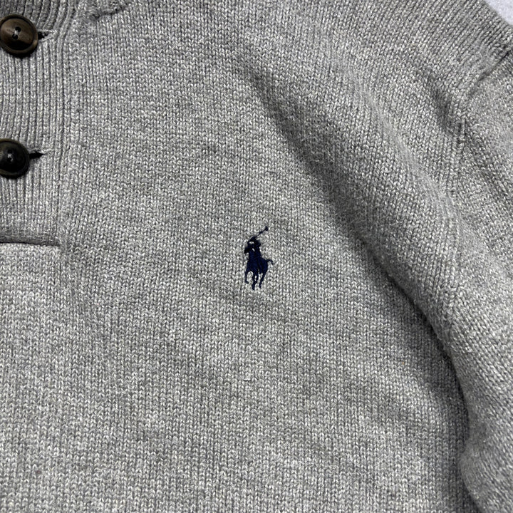 Vintage Polo Ralph Lauren Gray Cotton Sweater Size Medium