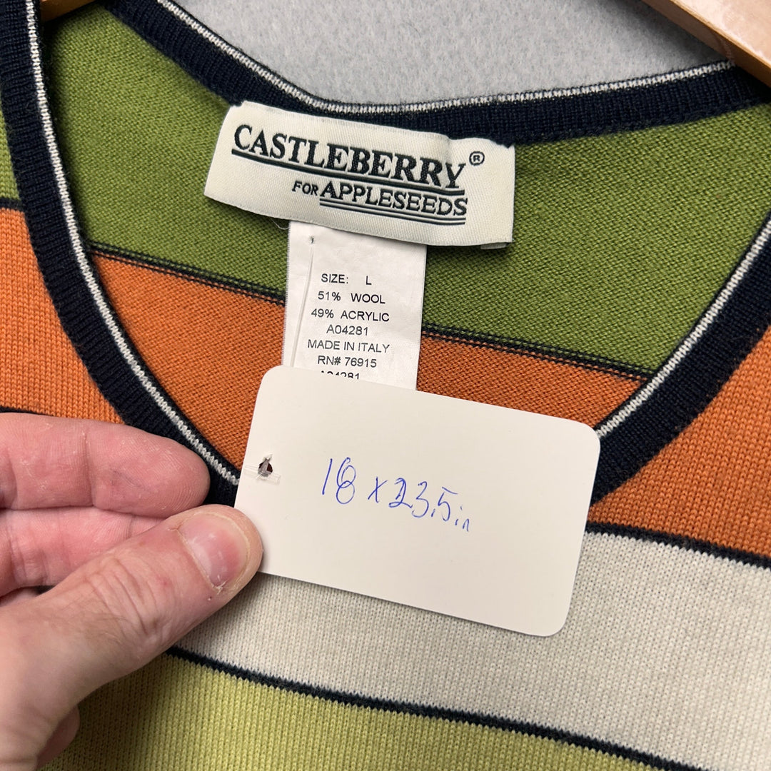 Vintage Castleberry Striped Top Size Large