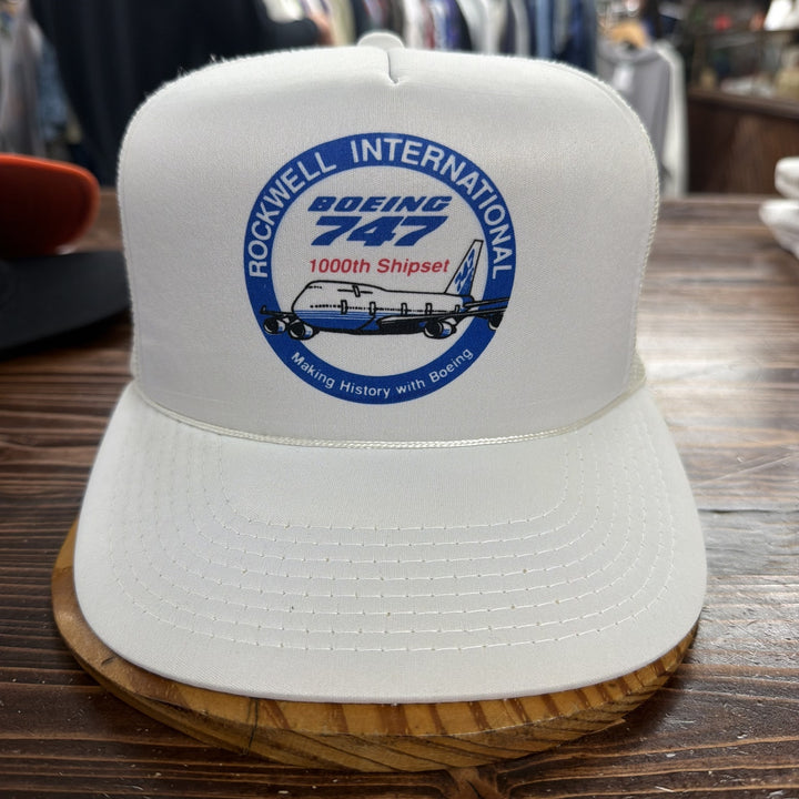 Vintage 90s Boeing 747 Snapback Trucker Hat