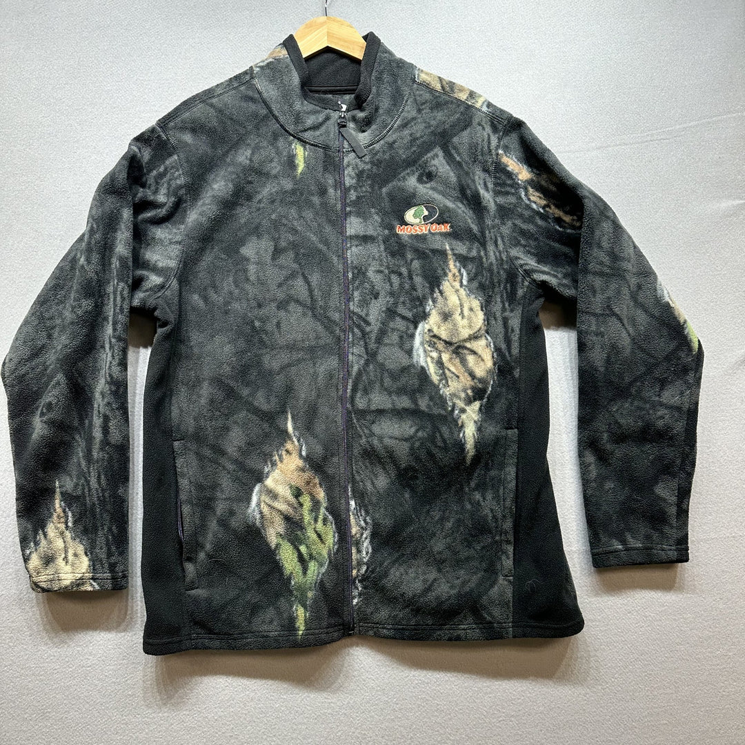 Mossy Oak Black Camo Fleece Jacket Size Medium