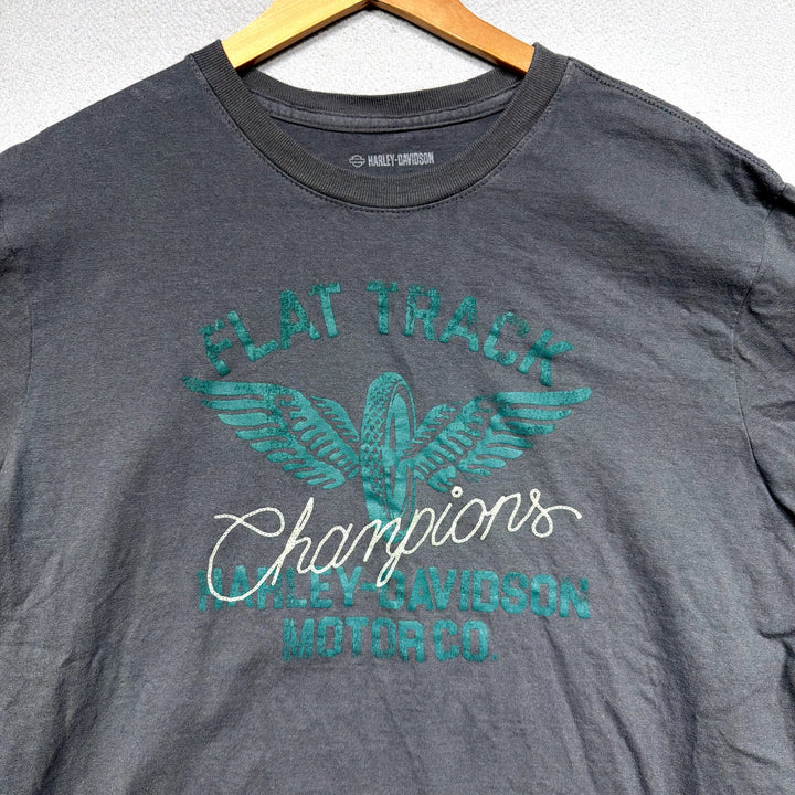 Harley Davidson Flat Track Winged Wheel T Shirt Size Large