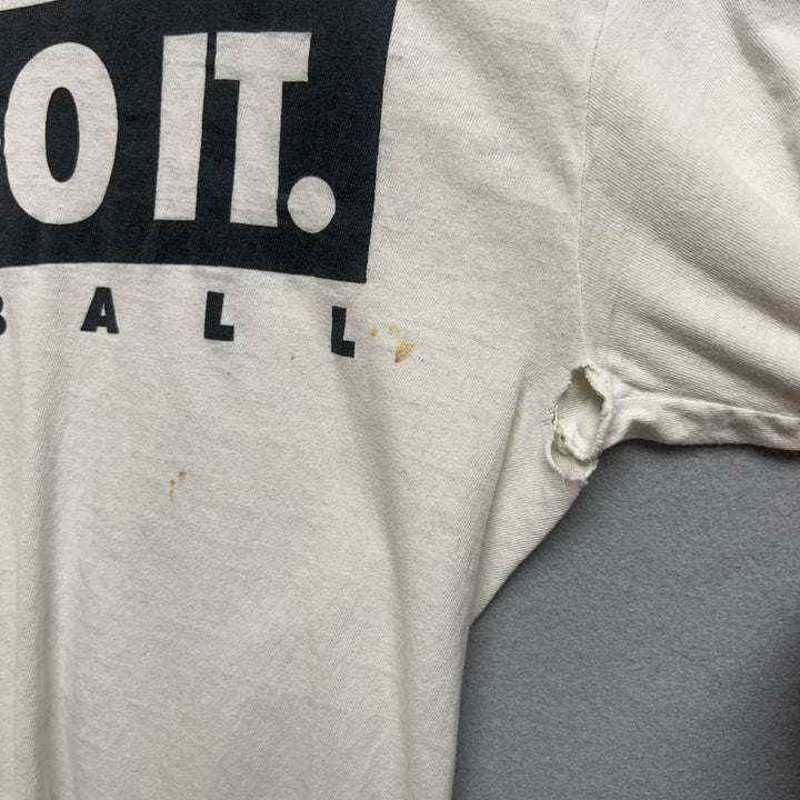 Vintage 90's Nike Just Do It Basketball White Shirt Size Medium - Distressed
