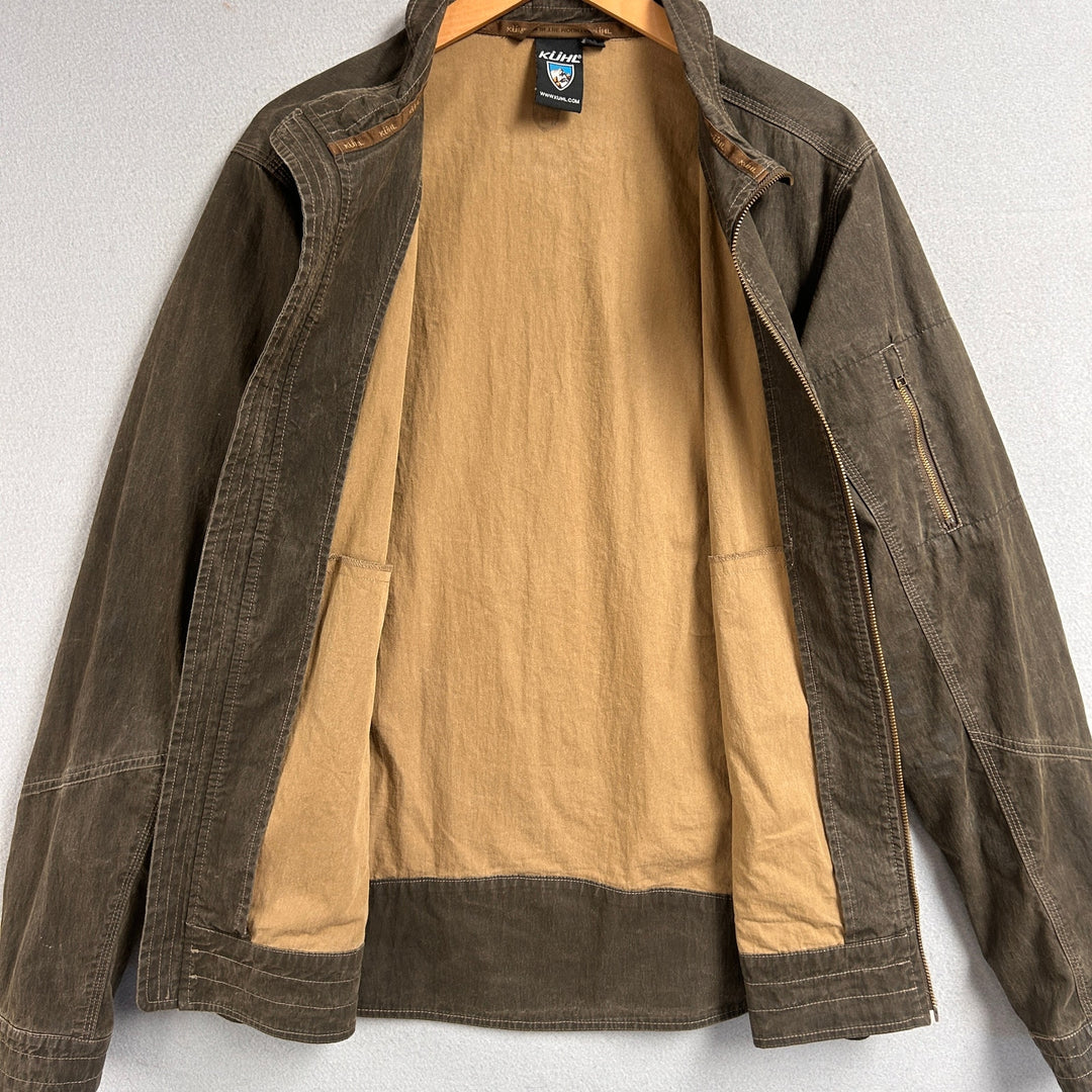 Kuhl Brown Canvas Zip Up Patina Dye Jacket Size Large