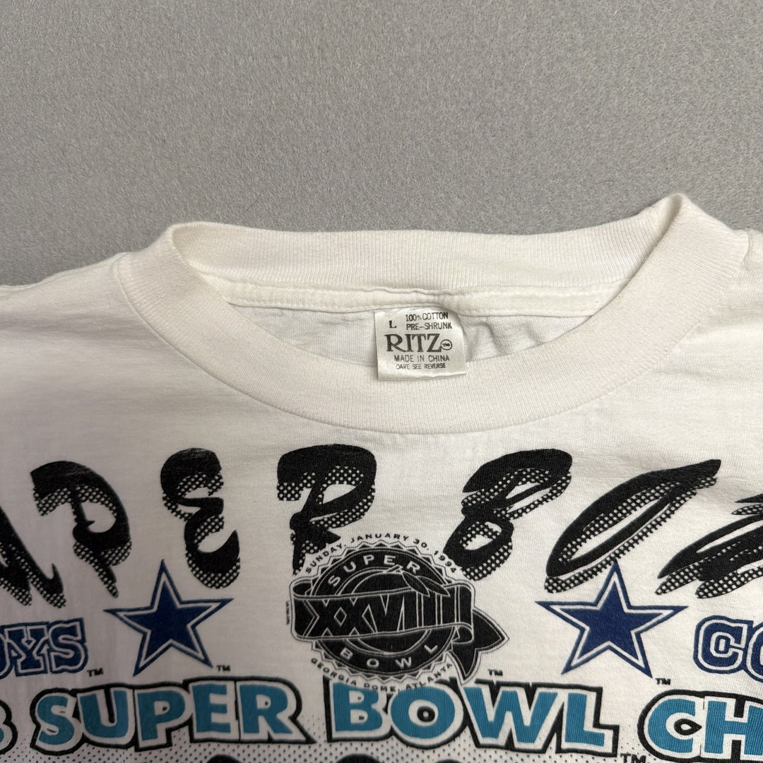 Vintage Dallas Cowboys Super Bowl Champions T Shirt Size Large
