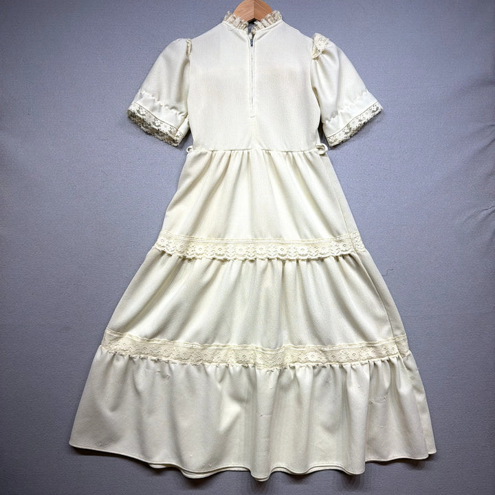 Vintage girl's Lace Trimmed Prairie Dress Size Medium
