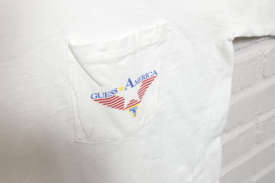 Guess America Vintage Pocket T Shirt 90s XXL