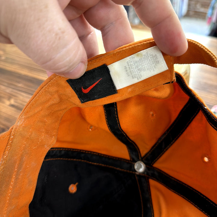 Vintage Nike Swoosh Orange Strapback Hat