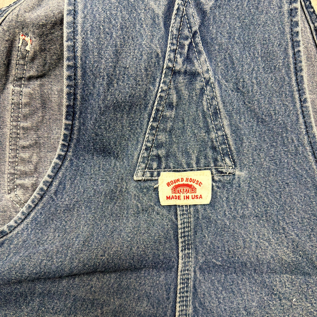 Vintage Roundhouse Made in USA Cut Off Overalls Size 36