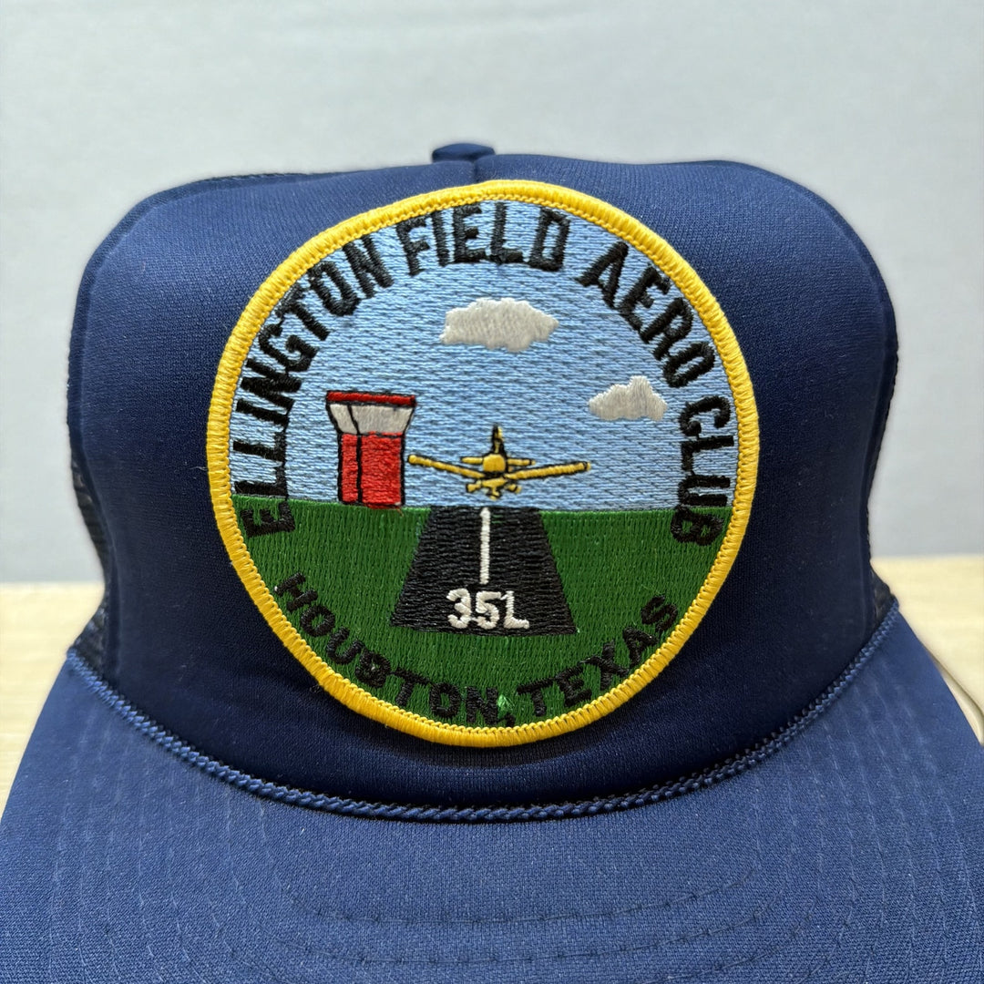 Vintage 80s Ellington Field Aero Club Houston Texas Snapback Hat