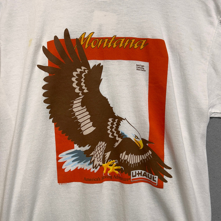 Vintage 1989 Uhaul Moving Montana Eagle Shirt Size Large