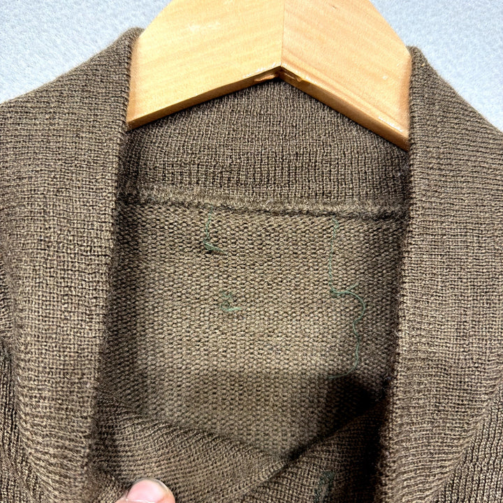 Vintage Military Wool Henley Sweater Size Small