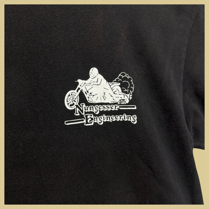 VTG Nungesser Engineering Geezer Pleaser 80s Harley Drag Racing T Shirt Medium