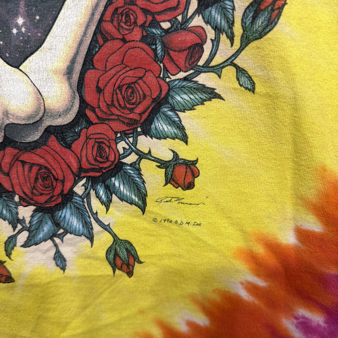 Vintage 90s Grateful Dead Space Your Face Liquid Blue Tie Dye T Shirt Size XL