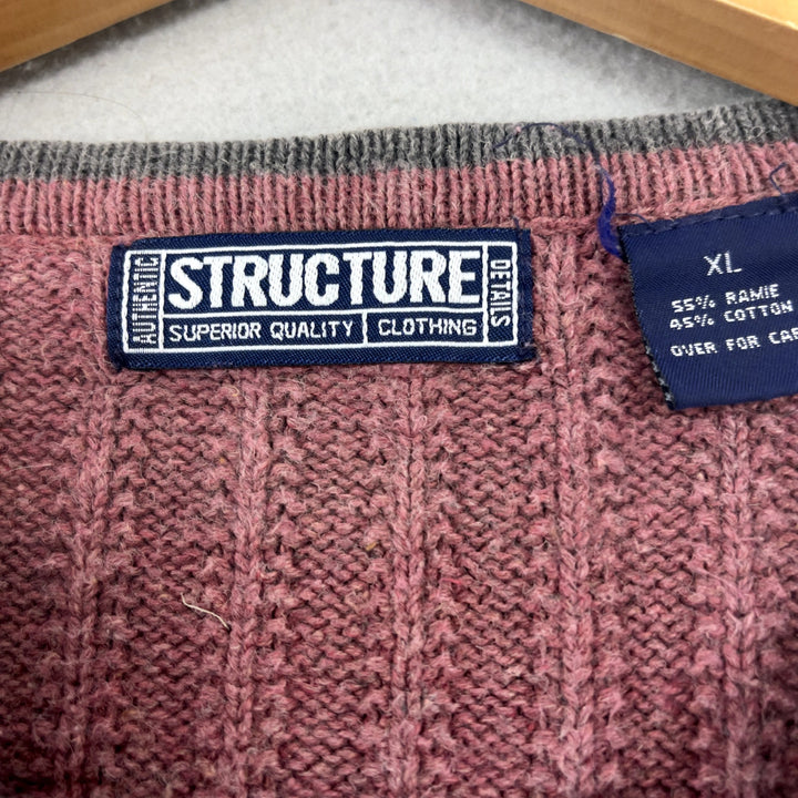 Vintage Structure Red Sweater Size XL
