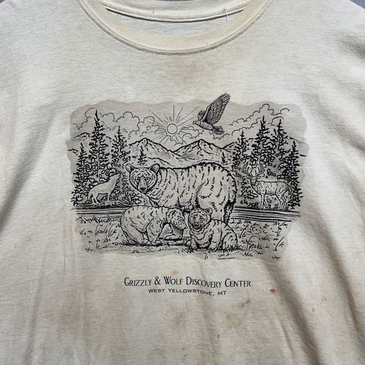 Vintage Grizzly and Wolf Discovery Center T Shirt Size XXL