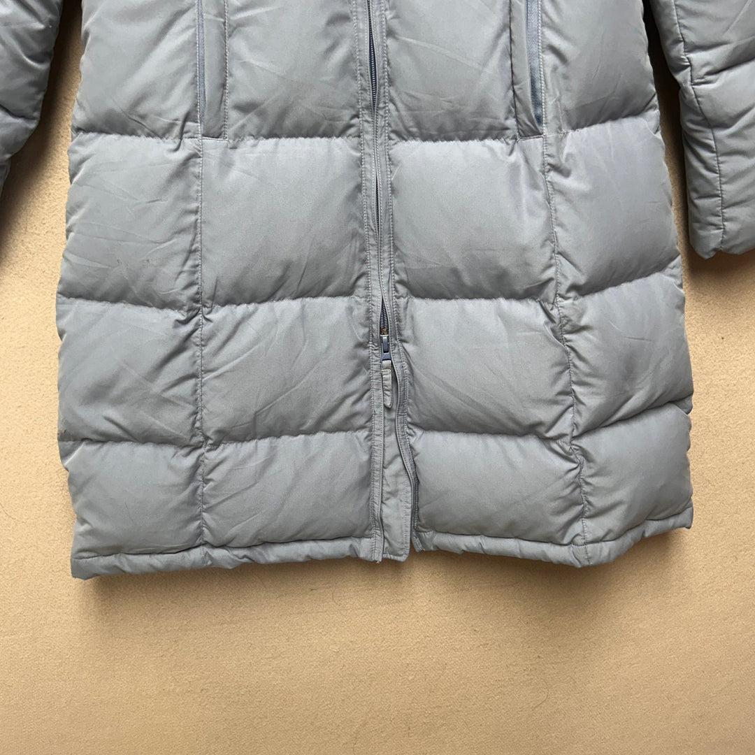 Kappa Long Down Puffer Coat Womens Large Light Blue Insulated Winter Jacket Coat