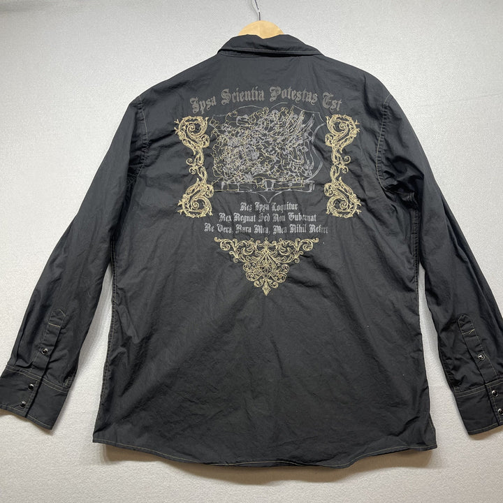 Vintage Y2K Attrak Jeans Button Down Shirt Size XL