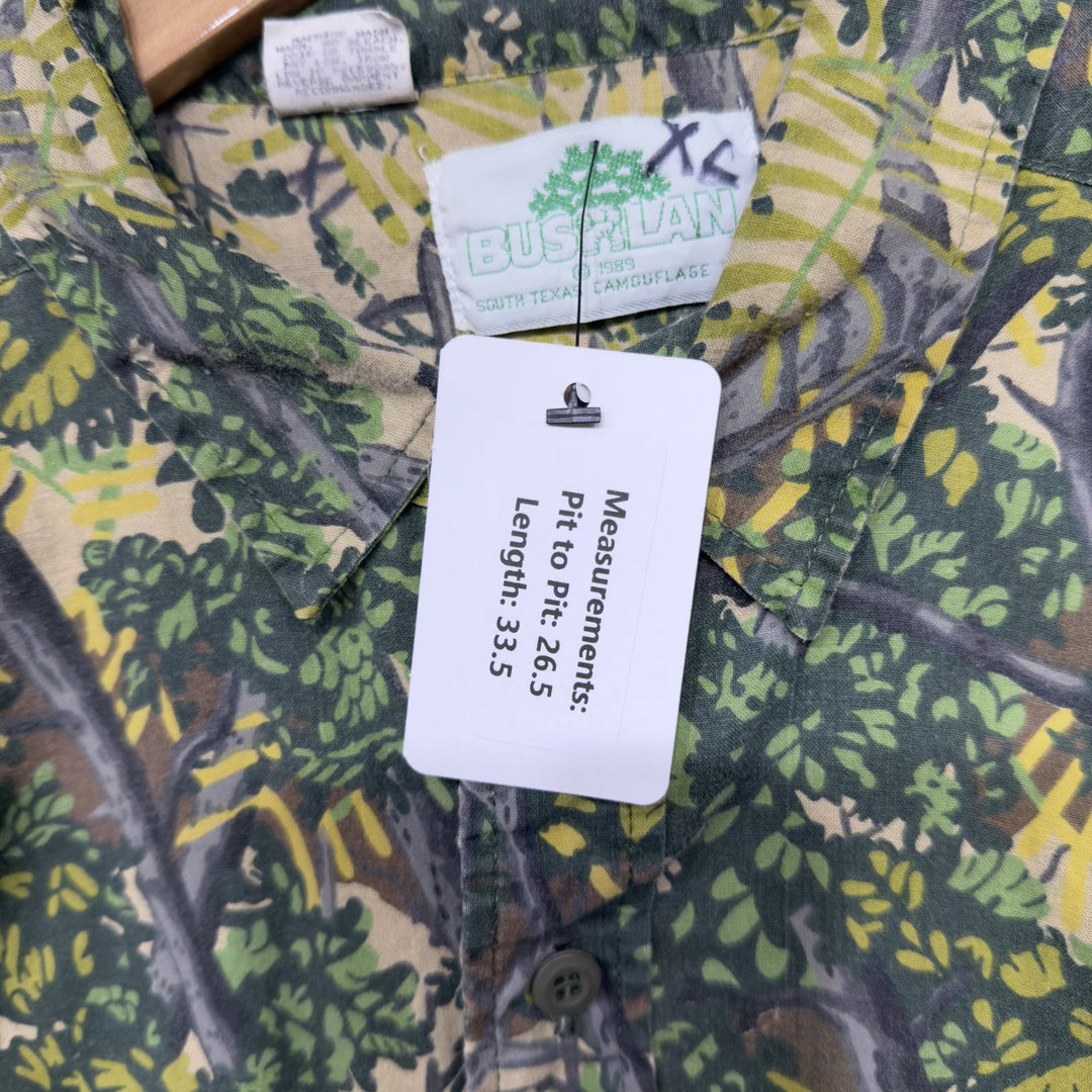 Bushlan Camo Vintage Button Down Shirt XL 80s