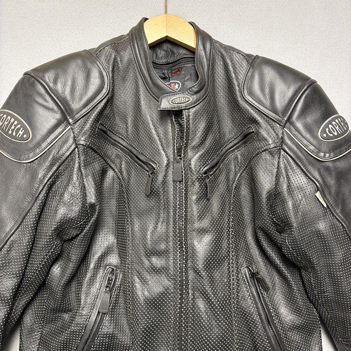 Cortech Padded Motorcycle Riding Leather Jacket Size XL