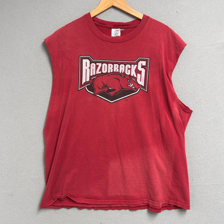 Arkansas Razorbacks Cut Off Tank Top Size XL