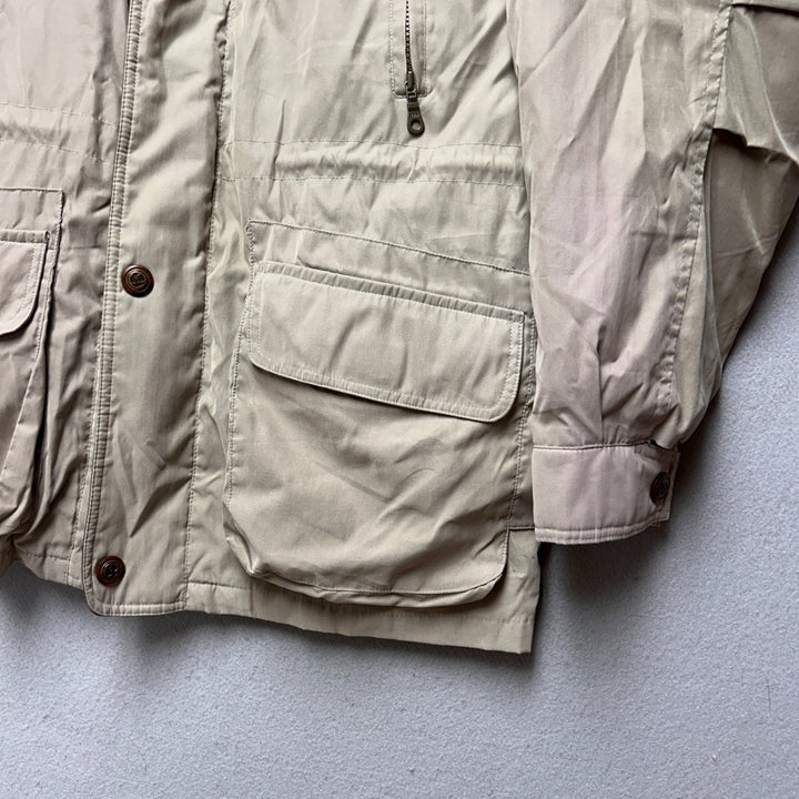 Vintage Mens St John's Bay Beige Quilted Lining Winter Coat Jacket Size Large