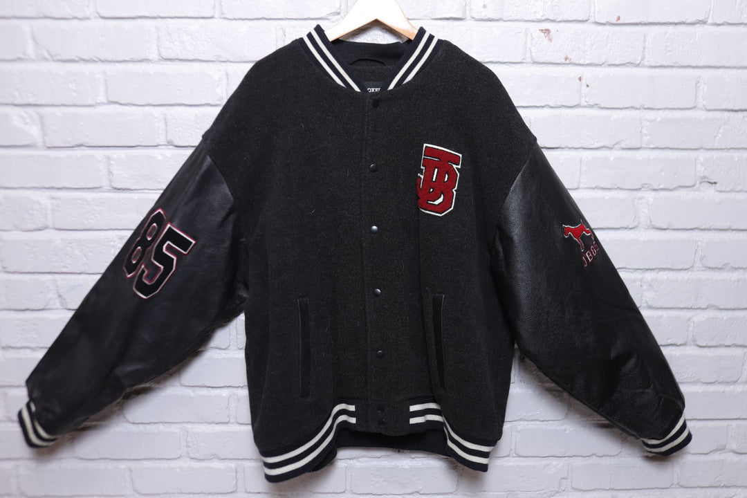 Joe Boxer Vintage Dog Letterman Leather Sleeve Jacket XL 90s