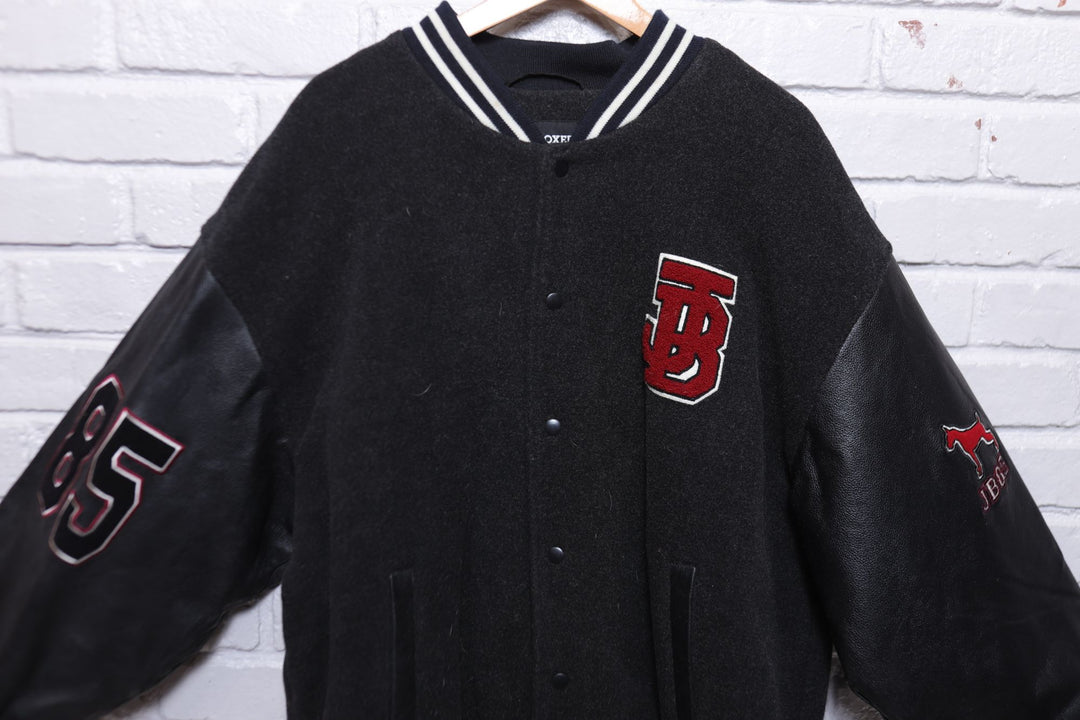 Joe Boxer Vintage Dog Letterman Leather Sleeve Jacket XL 90s