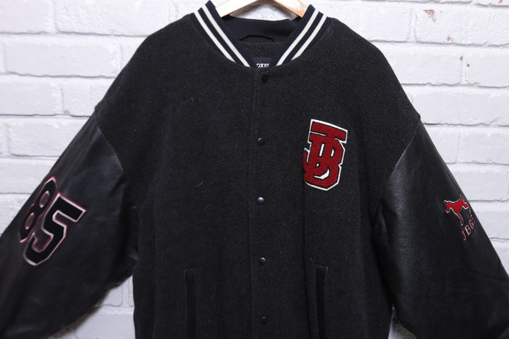 Joe Boxer Vintage Dog Letterman Leather Sleeve Jacket XL 90s