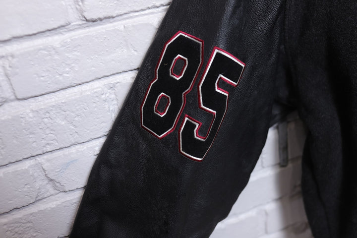 Joe Boxer Vintage Dog Letterman Leather Sleeve Jacket XL 90s