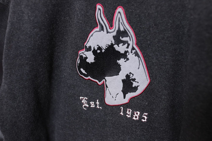 Joe Boxer Vintage Dog Letterman Leather Sleeve Jacket XL 90s
