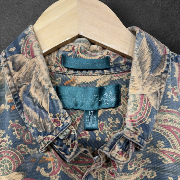 Vintage Paisley and Pheasant 90s Button Down Shirt Size Large