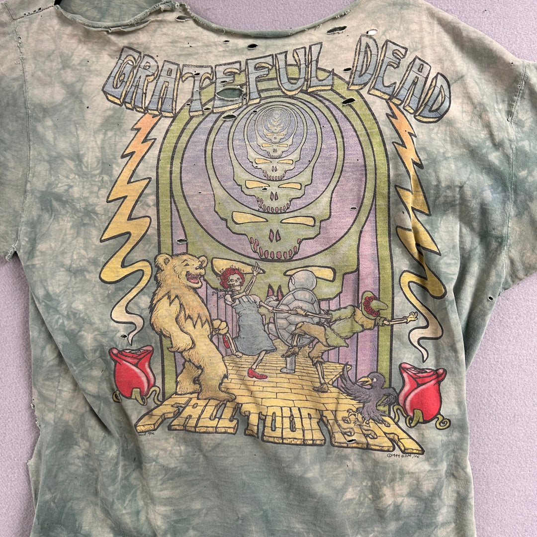 Vintage Grateful Dead Liquid Blue Heavily Distressed Thrashed T Shirt Size XL