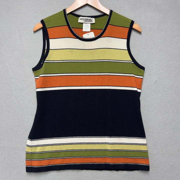 Vintage Castleberry Striped Top Size Large