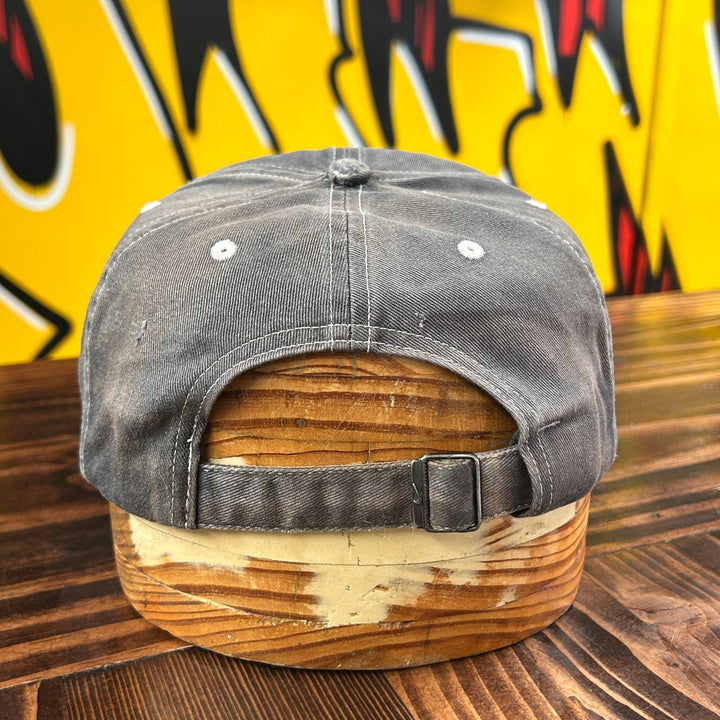 Vintage 2000s Grey Nike Embroidered Spell Out Swoosh Distressed Strapback Hat