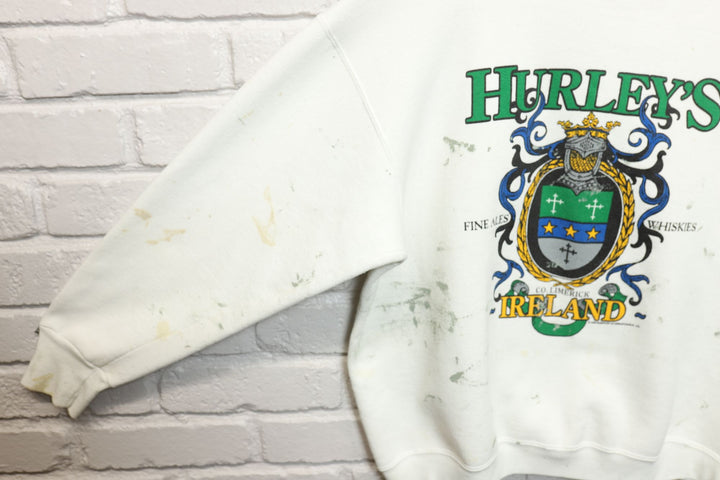 90s hurleys ireland paint splattered sweatshirt size xl