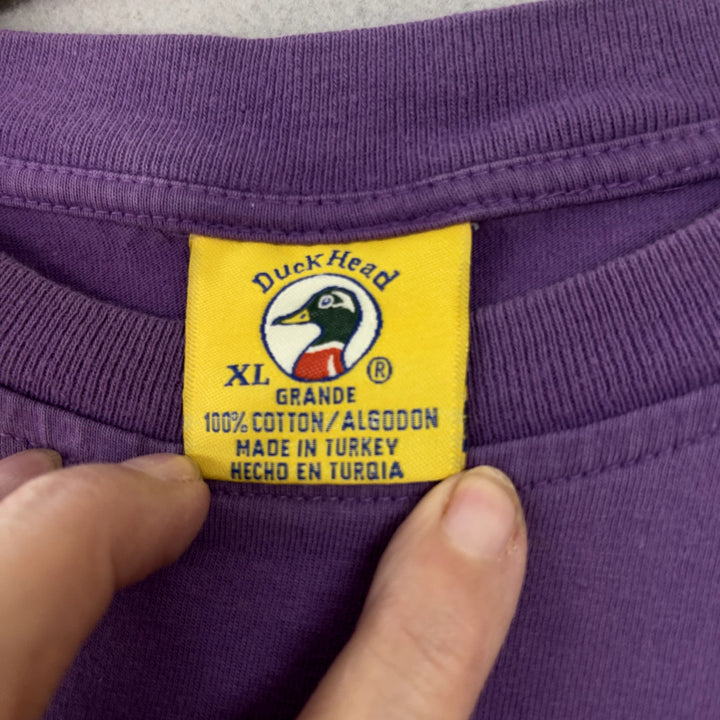Vintage Duck Head Purple Blank T Shirt Size XL